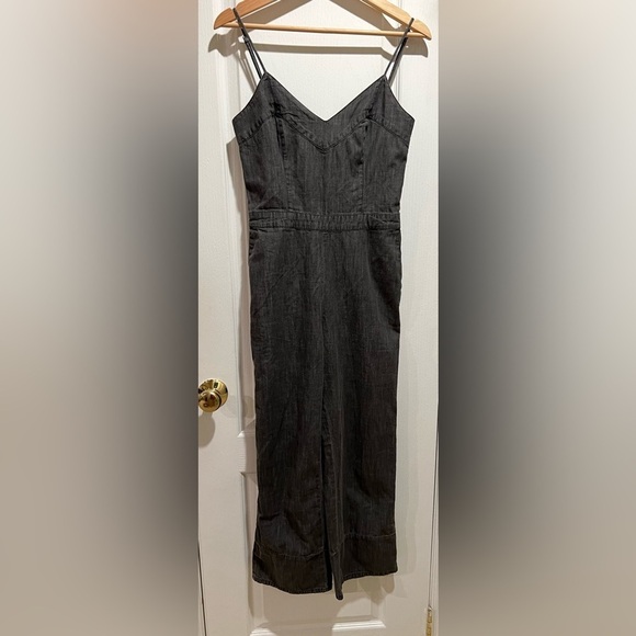 Abercrombie & Fitch BOW-BACK DENIM JUMPSUIT Mamamia Overalls - Dark Grey - 2 - Picture 7 of 7